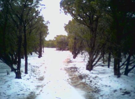 Snowy Road, Somervell County, Glen Rose, Texas